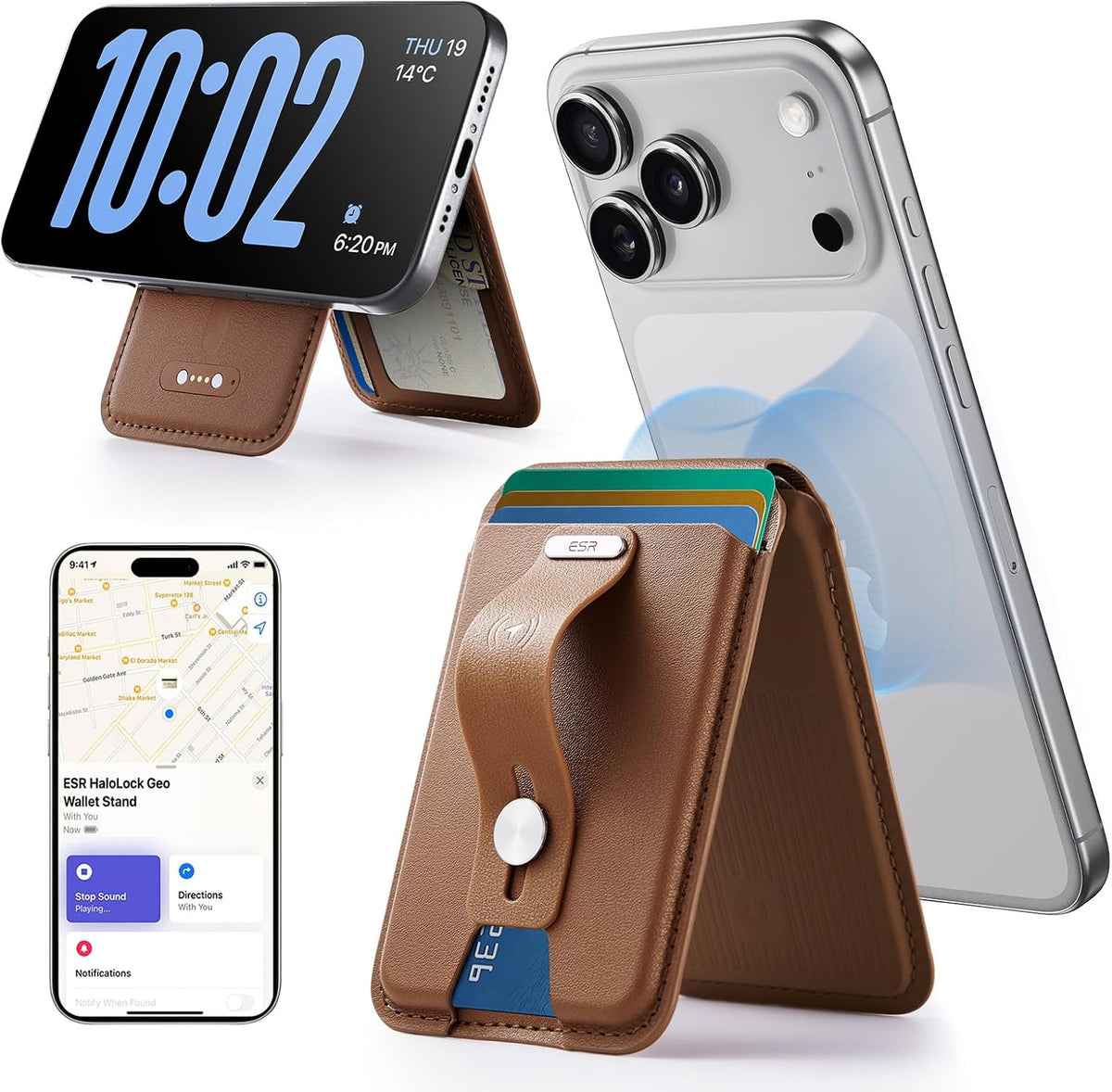ESR Geo for MagSafe Wallet with Full Find My Functionality, 5 Card Holder