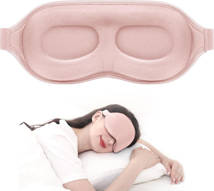 MZOO Luxury Sleep Eye Mask for Side Sleeper Men Women, Zero Eye Pressure 3D Sleeping Mask, Light Blocking Patented Design Night Blindfold, Soft Eye Shade Cover for Travel, Black