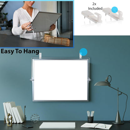 Dry Erase White Board for Desktop & Wall 12"x16" with 2 Magnetic Removable Planners - Weekly & Monthly to Do List Board with Stand, 6 Markers Eraser & Wall Hangers - Portable Double Sided Magnetic