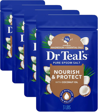 Dr Teal's Epsom Salt Magnesium Soak, Nourish & Protect with Coconut Oil, 3 lbs