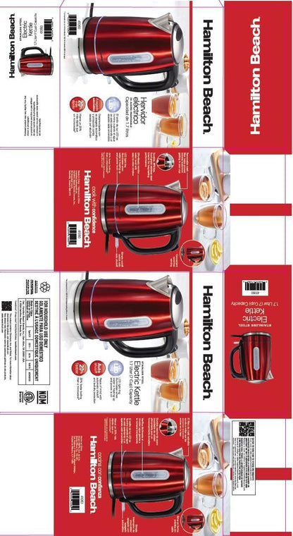 Hamilton Beach 1.7 Liter Electric Tea Kettle, Water Boiler & Heater