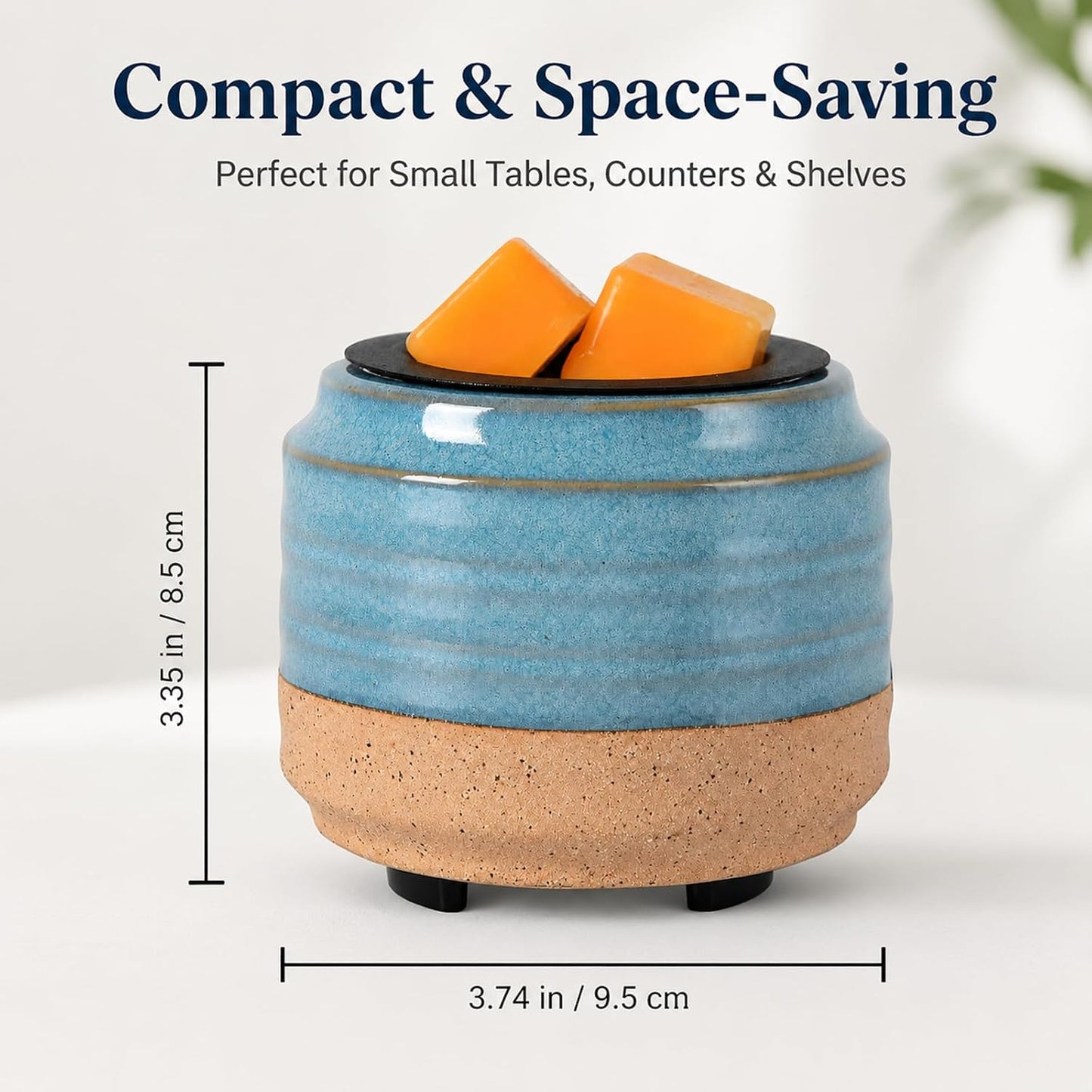 mocosa Ceramic Wax Melt Warmer, 3-in-1 Electric Wax Warmer for Scented Wax Melts, Flameless Candle Wax Burner for Home Fragrance, Bedroom Bathroom Office Decor, Gifts for Women Mom(Beige-Granular)