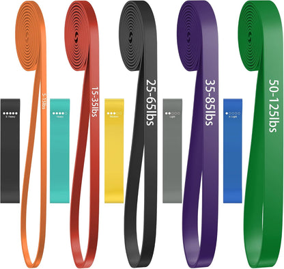 Pull Up Bands, Resistance Bands Set, Exercise Workout Bands for Men & Women, Ideal for Body Stretching, Physical Therapy and Muscle Training