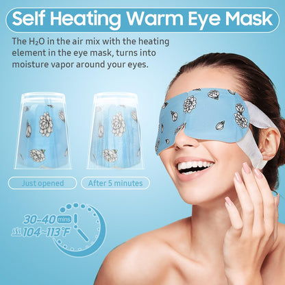 BeHoomi Steam Eye Mask, 10Packs Heated Eye Mask, Self Heating Disposable SPA Warm Compress for Eyes Sleep Mask, Travel Essentials & Relaxation Gifts for Women (Unscented)