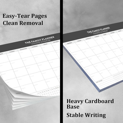 Monthly Planner Notepad - 52 Pages of Blank Calendar Sheets, Undated Planner for Organizing Tasks & Scheduling, Blank Calendar Design for Custom Monthly Planning, 7" x 10", Green