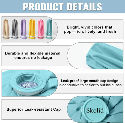 Ice Packs for Injuries Reusable, 6" 9" 11" Leakproof Ice Bags, Thickened Cold Pack Hot Therapy for Pain Relief, Swelling, Knee, Shoulder, Post-Surgery (3, Gray, 6"/9"/11")