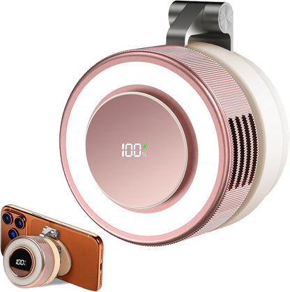 Portable Clip-On Fan, Mini USB Rechargeable 360° Rotatable Fan, Personal Fan 3-Speed Silent Mini Bladeless Fans (White)
