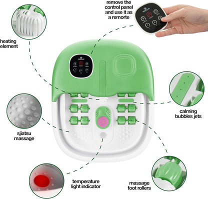 Medical king Foot Spa with Heat and Massage and Jets Includes A Remote Control A Pumice Stone Collapsible Massager with Bubbles and Vibration