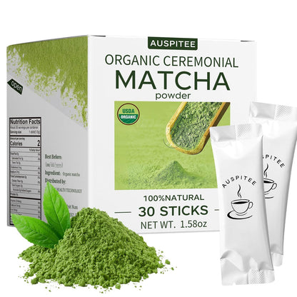 Matcha Latte Green Tea Powder Single Pack, Premium Barista Science Blend - Individual Matcha Bags (20)