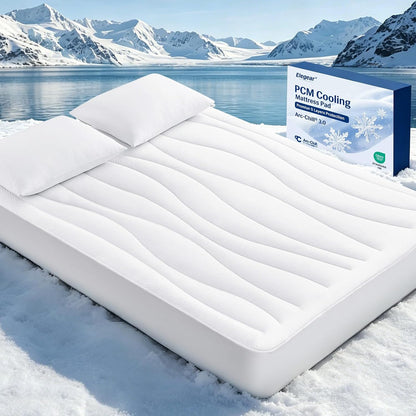Elegear Cooling Mattress Pad King, Upgraded Arc-Chill® 3.0 + PCM Cooling, Stay Cool All Night, Breathable & Soft, Deep Pocket 18", Washable Mattress Protector for Hot Sleepers, Gray