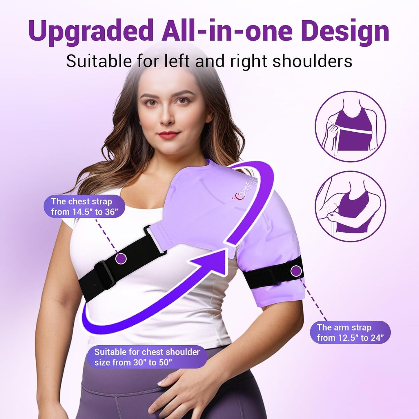 Comfytemp Shoulder Ice Pack Rotator Cuff Cold Therapy Wrap, FSA Eligible HSA, Gel Packs for Injuries Reusable Hot Cold Compress Shoulder Brace for Pain Relief, Men Women Recovery Item (Large/X-Large)