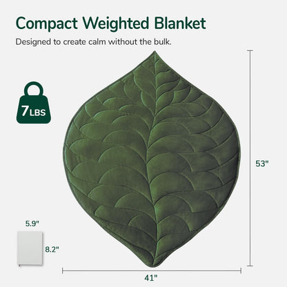 Kaisa Weighted Lap Blanket 7 lbs 41" x 53", Cozy Luxury Crystal Velvet Small Weighted Blanket for Adults, Portable Travel Weighted Blanket for Relaxation, All-Season Blanket, Machine Washable, Green