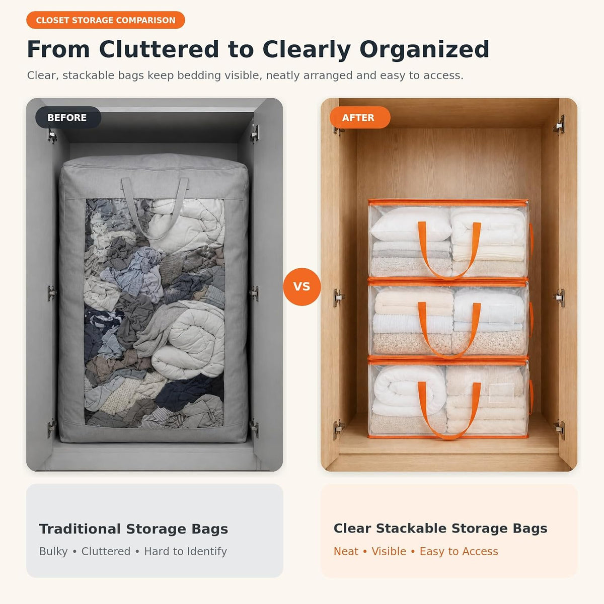 KYODOLED Clear Moving Bags Heavy Duty Extra Large, Storage Totes