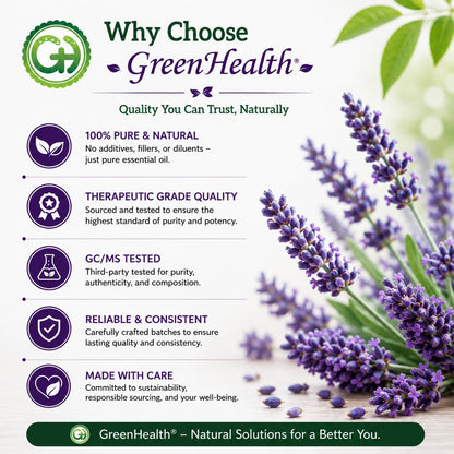 GreenHealth Lavender Essential Oil – 16 fl oz (473 ml) – 100% Pure & Uncut – Aluminum Bottle – Bulk Lavender Oil for Diffuser, Aromatherapy, Candles, Soap & DIY