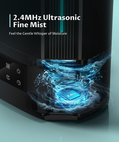 BREEZOME 6L Humidifiers for Bedroom Large Room & Essential Oil Diffuser, Ultrasonic Top Fill Cool Mist Humidifiers for Baby, Plants, Nursery Last up to 60 Hours, Smart Humidistat Control, Quiet, Black