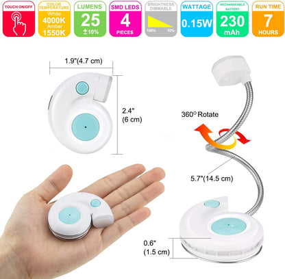 Kids Rechargeable Book Light, Clip on Reading Light for Kid, Kids Reading Lights, Amber Book Light for Reading in Bed, 2 Lighting Modes, Blue Light Blocking, Bookmark Light for Bookworms-Pink