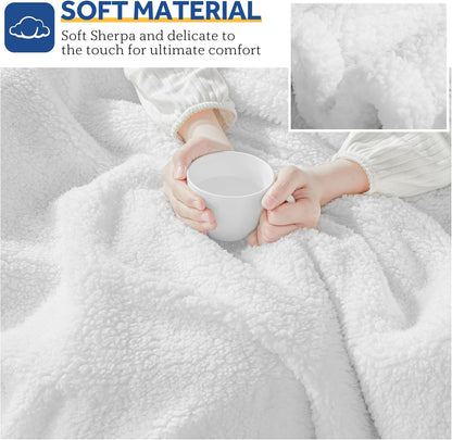 Sealy Electric Blanket Heated Throw 50"x60" Soft Double Sherpa Super Cozy with 6 Fast Heating Levels & 2-10 Hours Auto-Off, Over-Heat Protection, Machine Washable, Charcoal