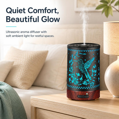 Essential Oil Diffuser, Ultrasonic Diffuser for Essential Oil, Cool Mist Humidifier Aromatherapy Diffuser with 7 Color Lighting Changing Modes, Waterless Auto Shut-Off for Home（Flower Fairy）