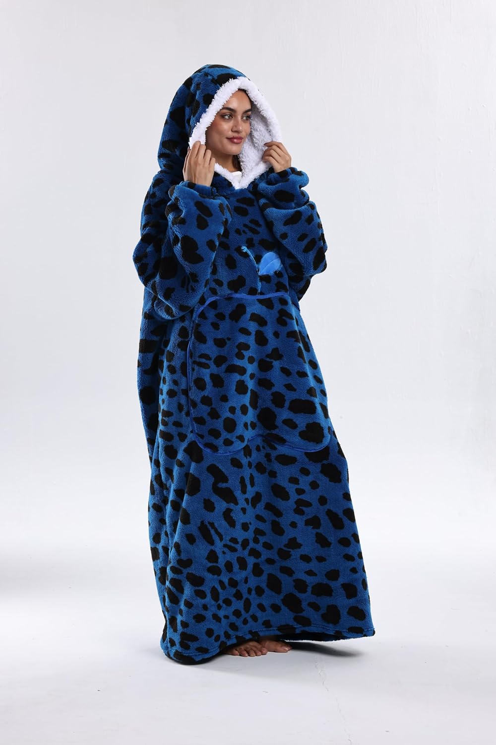 Capecage Blanket Hoodie, Long Hooded Blanket Sweatshirt as Birthday Gifts for Women Men, Long Wearable Blanket for Women Men.