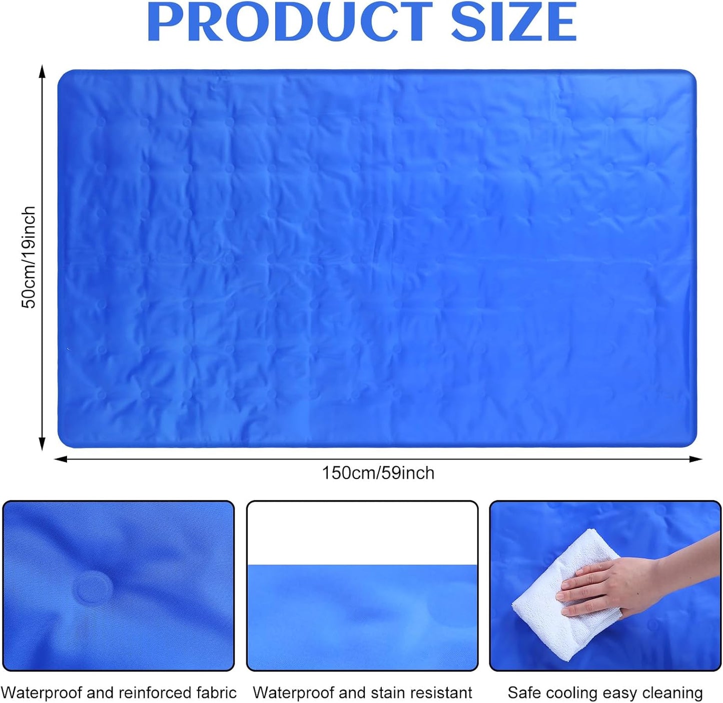 Drydiet Cooling Pad Mat for Bed Cooling Mattress Pad Gel for Sleep, Summer Hot Flashes, Adult, Pets, No Water or Electricity Required(Plain,48 x 28 Inch,Light Blue)