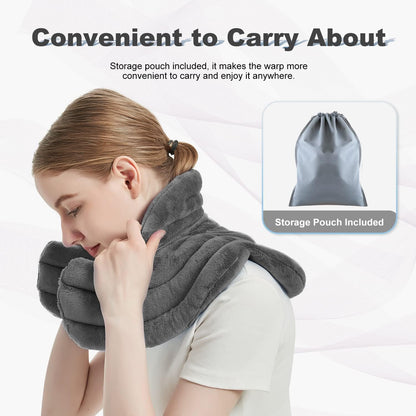 MORLIDEN Neck Heating Pad Microwavable for Shoulders, Warmer Wrap Microwave Heating Pad for Neck and Shoulders for Pain Relief (Navy Blue)