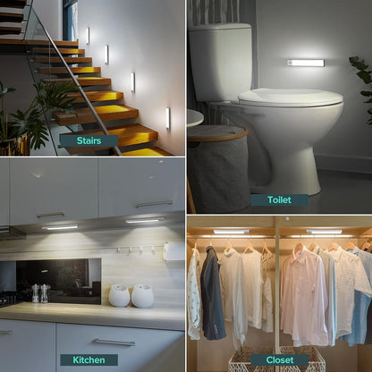 BLS 84 LED Closet Lights Battery Powered LED Lights, Super Bright Under Cabinet Lighting, Motion Sensor Light Indoor, Wireless Lights, 3200mah Rechargeable Battery Operated Lights, 180 Days Run Time