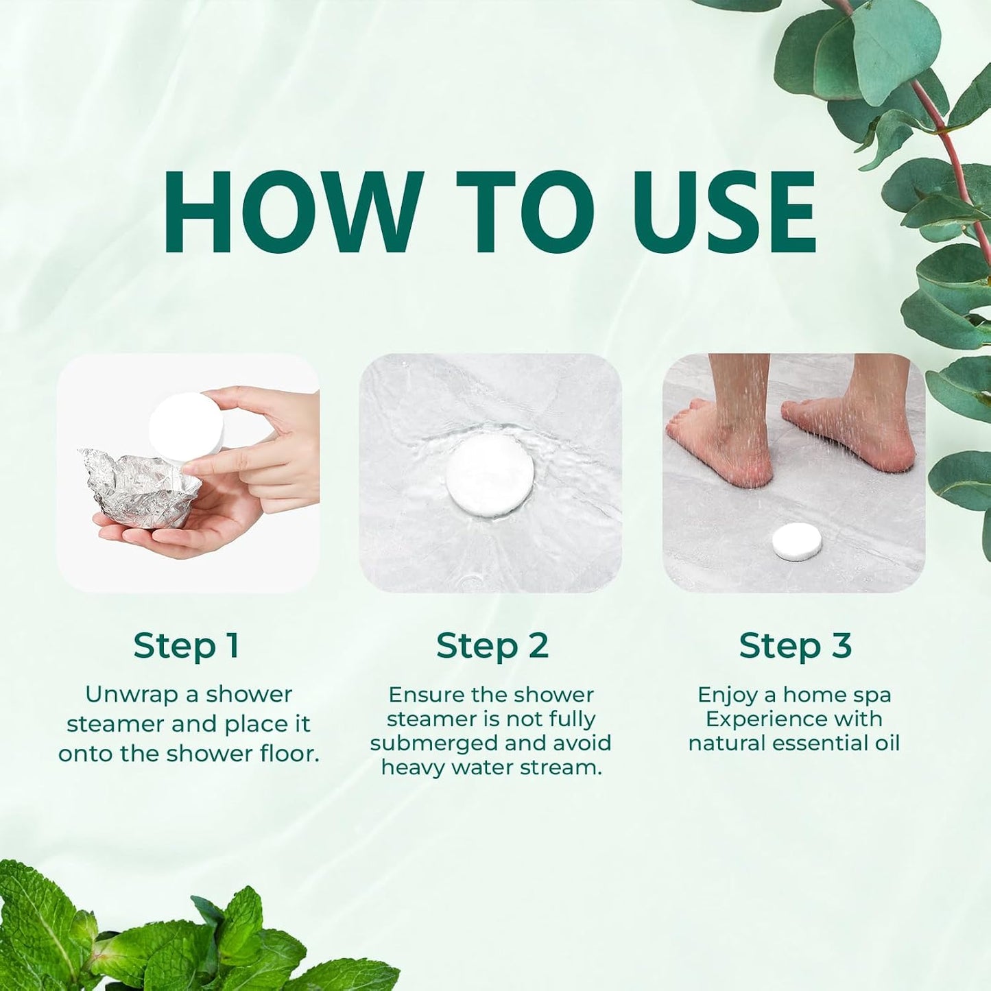 Shower Steamers Aromatherapy 8 Pack, Menthol & Eucalyptus Shower Bombs with Natural Essential Oils, Quick Relief Nasal Congestion, Relaxation & Self Care Gifts for Women & Men
