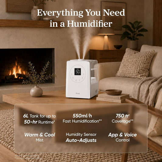 Levoit LV600S Smart Warm&Cool Mist Humidifiers for Home Bedroom Large Room