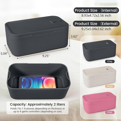 Small Lock Box, Lockable Storage Box with Combination Code for Medication Safe, Medicine Lock Box for Pills/First Aid Kits/Food/Snack Phone Jail, Locked Container for Home/Fridge/Office/School (Pink)