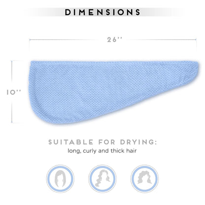 SimpleField 2 Pack Microfiber Hair Towel Wrap for Women, Anti Frizz Quick Drying Hair Turban for All Hair Style, Absorbent and Lightweight (Beige)