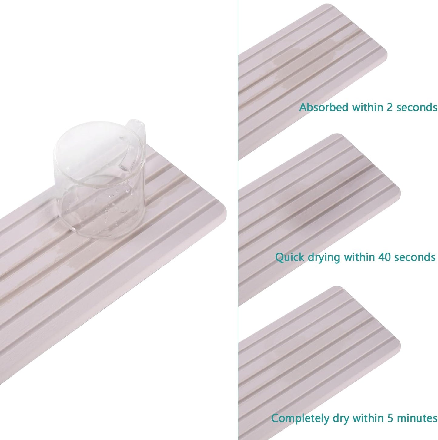 NiuYichee Set of 4 Water Absorbent Diatomite Coasters, Diatomaceous Earth Kitchen Soap Dish, Bathroom Trays, Water Absorbing Stone Used for Hand Soaps & Plants & Toiletries in The Modern Home