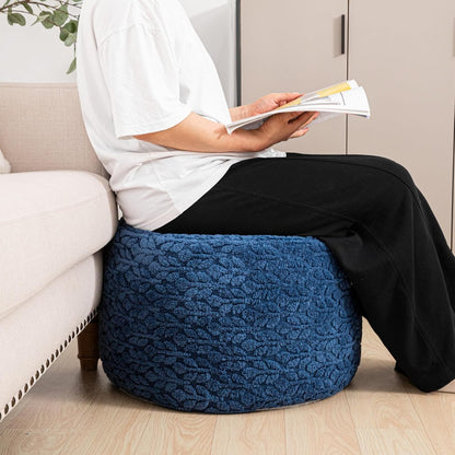 Round Pouf Ottoman 20 x 20 x 14 Inches Boho Poof Home Decor Floor Pouffe Ottoman Foot Rest for Couch Sofa Bean Bag Chairs Living Room Bedroom (Green)