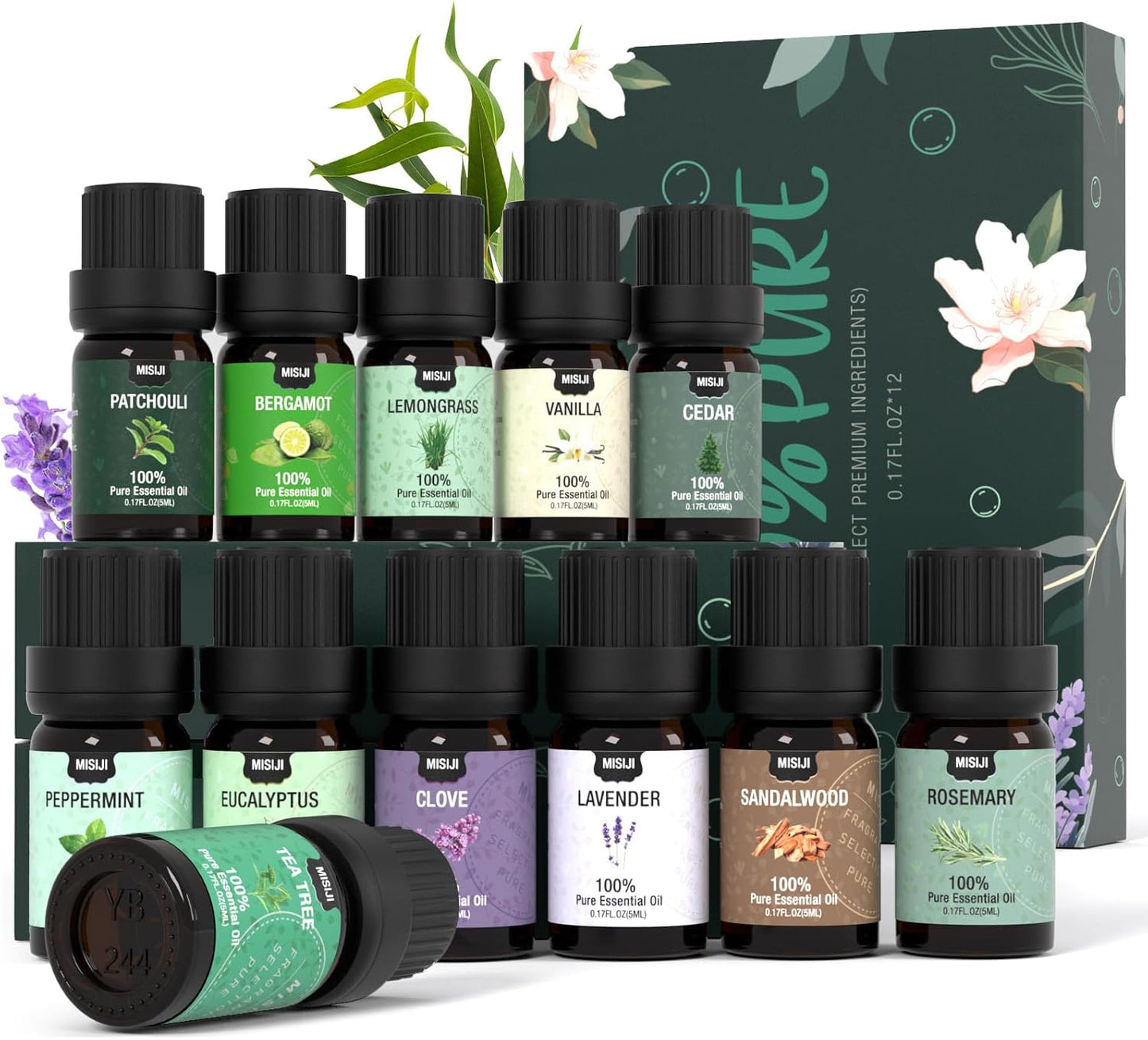 Essential Oils Set Top 6 Aromatherapy-Essential Oils for Diffuser for Home,Air Freshening Diffuser Oils Scents for Aromatherapy,Laundry,Candle&Soap Making,Humidifiers 6 X 10ML