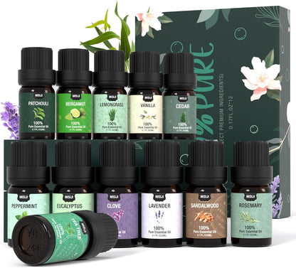 Essential Oils Set Top 6 Aromatherapy-Essential Oils for Diffuser for Home,Air Freshening Diffuser Oils Scents for Aromatherapy,Laundry,Candle&Soap Making,Humidifiers 6 X 10ML
