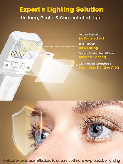 Glocusent 14 LED Book Light for Reading in Bed, USB-C Rechargeable