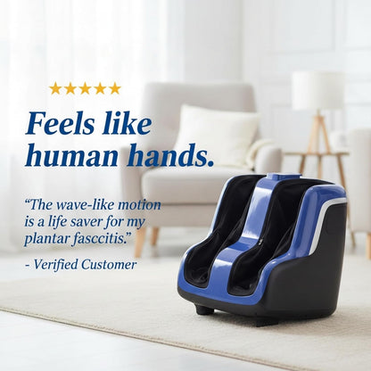 Human Touch Reflex5s Foot and Calf Massager - HSA Approved for Stress & Plantar Fasciitis Relief + Kneading & Compression for Circulation Support - 1 Year Warranty - Fits Women & Men Size 12