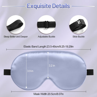 Sleep Mask, Silk Eye Mask for Sleeping with Adjustable Strap, Satin Blackout Sleeping Eye Mask for Men&Women, Comfortable Blindfold Eyeshade for Night Sleep(Black)