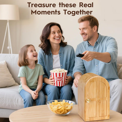 Bamboo Cell Phone Box for Family Time, Cell Phone Jail,Hold 6 Phones