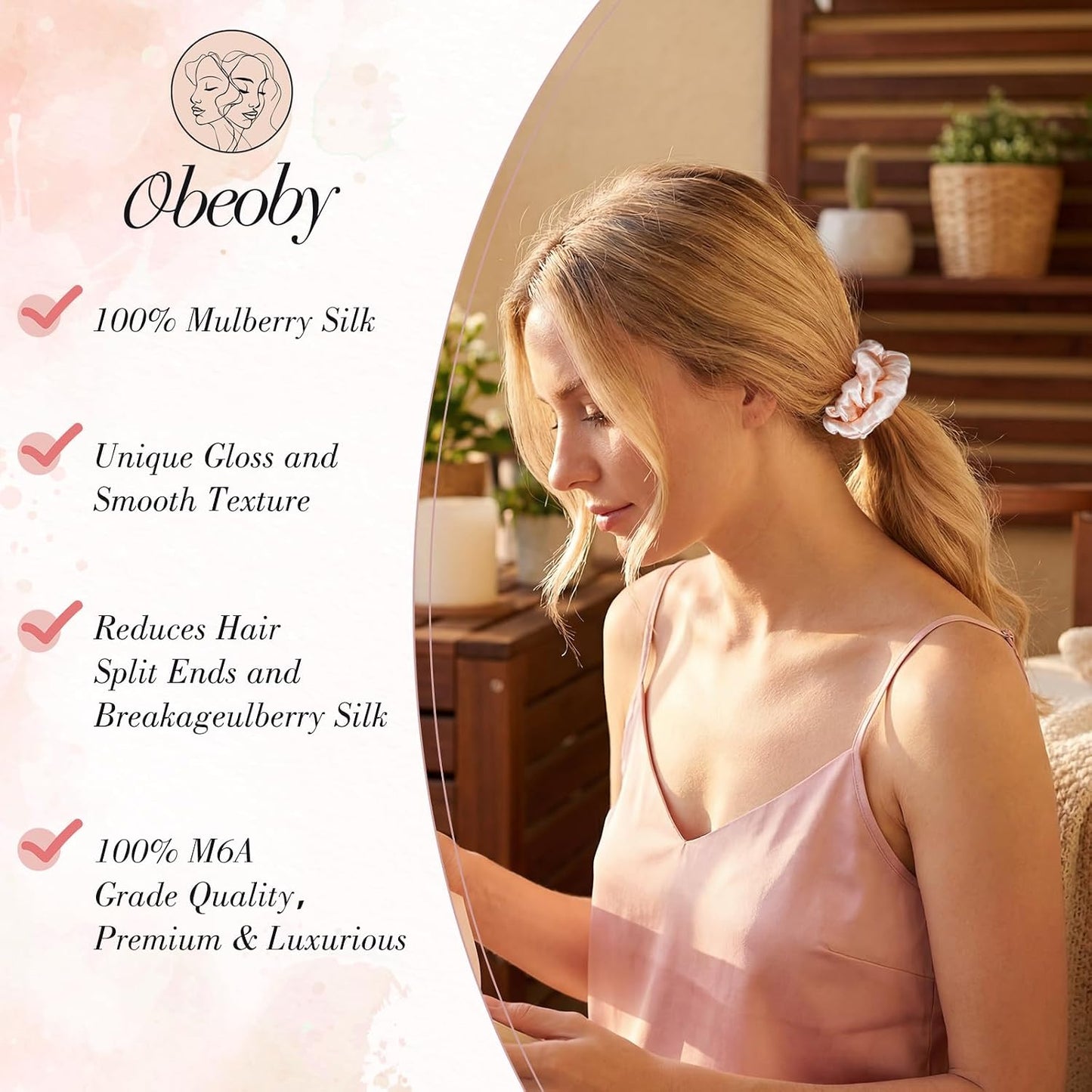 4 Pack 100% Mulberry Silk Scrunchies for Hair Sleep, No Damag Frizz Control Stylish Silk Hair Scrunchies Small Gifts for Women