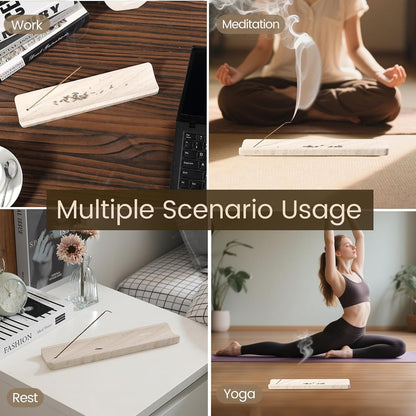 Koville Marble Incense Holder, Incense Holder for Sticks, Incense Sticks Holder Ash Catcher for Meditation Yoga SPA, Natural Stone Incense Burner, Home Table Decor (Grey)