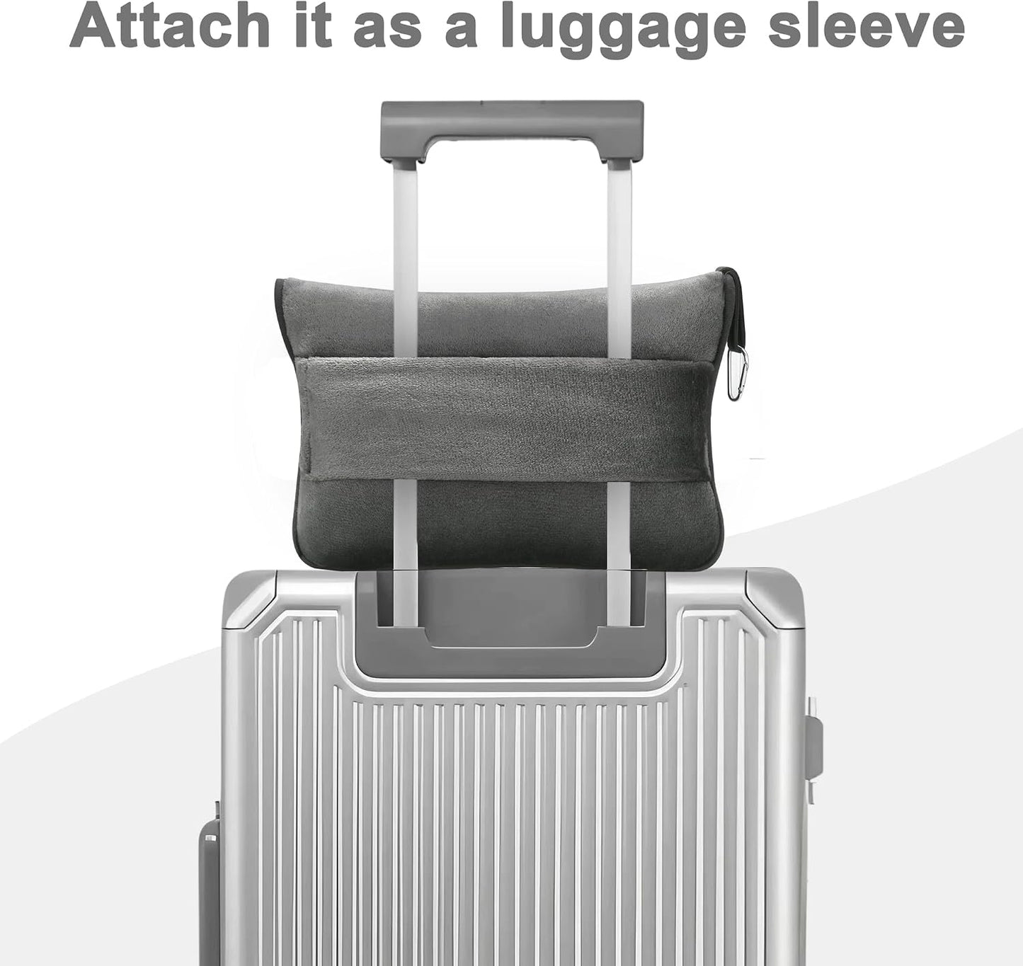 Travel Blanket and Pillow Compact, Premium Soft 2 in 1 Airplane Blanket with Soft Bag Pillowcase，Hand Luggage Sleeve and Backpack Clip (Checkered Black)