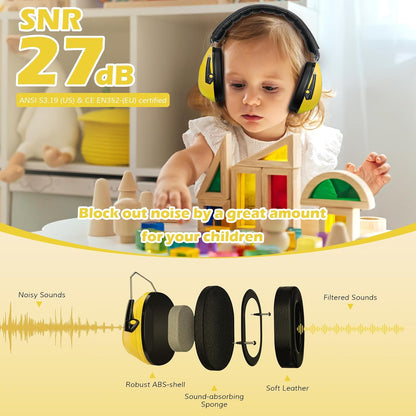 ProCase Noise Cancelling Headphones for Kids Toddler, SNR 27dB Noise Reduction Ear Muffs, Hearing Protection for Monster Jam, Concerts, Fireworks, Shooting, Air Show, Autism Sensory Needs -Blue