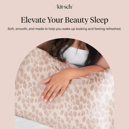 Kitsch Satin Pillowcase with Zipper for Hair & Skin - Softer Than Silk Pillow Cases, Smooth Cooling Satin Pillow Case, Wrinkle-Free, Machine Washable - Pillow Cases Standard Size (19x26) - Blush