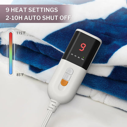 VENTIMI Electric Blanket Heated Throw, 50" x 60" Heated Blanket with 5 Heat Levels & 3 Hours Auto Off, Fast Heating Blankets with ETL & FCC Certification, Grey