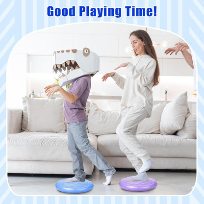 Silipull 2 Pcs Wiggle Seat Inflated Wobble Cushion Flexible Balance Disc with Air Pump for Core Stability Strengthening Improving Posture Physical Exercise