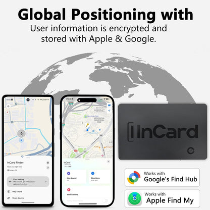 Wallet Tracker Card, Android & iPhone, Find My & Google, 5 Year Battery