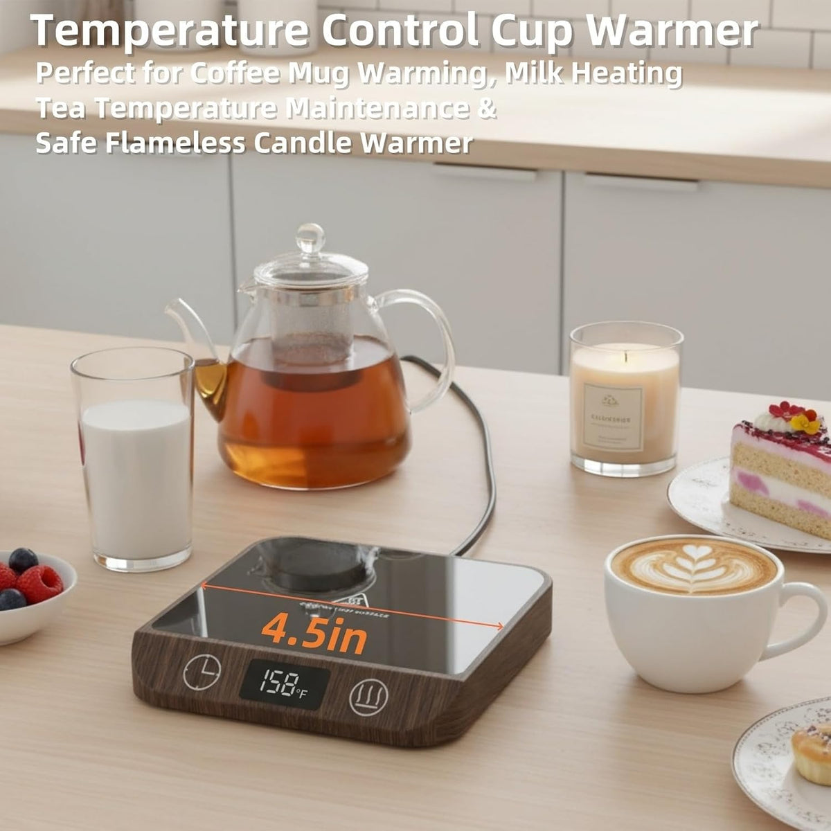 Coffee Mug Warmer & Candle Warmer 2-in-1, Electric Cup Warmer for Desk