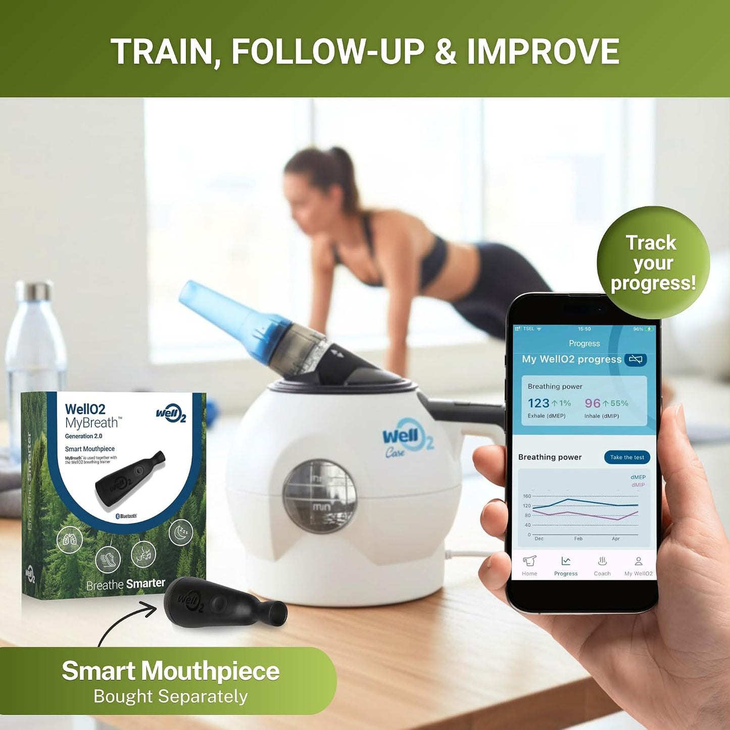 Steam Breathing Trainer for Sports, Athletes & Runners – Adjustable Resistance – Supports Stamina and Athletic Performance