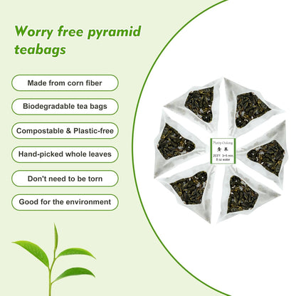 GTGLOTRA Oolong Tea Bags, 24 Whole Leaf Tea Bag, Alternative To Caffeine, 100% Natural Pure Tea, Stress Relief Pyramid Teabags, Suitable for Gifts, Office Reception, Vegan