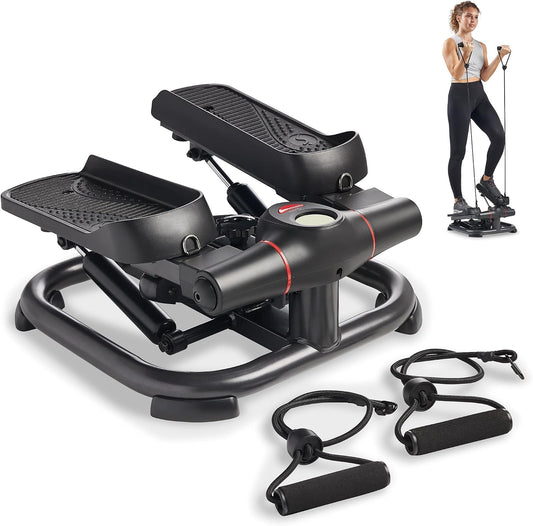 Sunny Health & Fitness Smart Power Stepper with Resistance Bands for Cardio